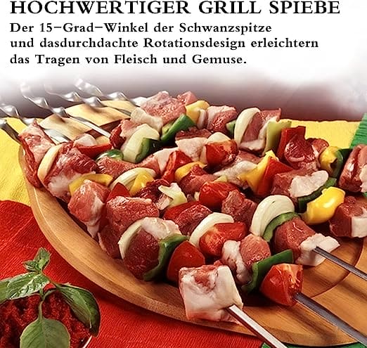 Set Of 5 Reusable BBQ Skewers, Roasting Needle Roasting Tool Brochettes Tong, Kabab Skewers Stick For Outdoor, Picnic Skewers Set Of 5 Reusable BBQ Skewers, Roasting Needle Roasting Tool Brochettes Tong, Kabab Skewers Stick For Outdoor, Picnic Skewers